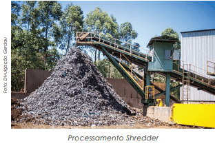 SUCATA PROCESSADA NO SHREDDER